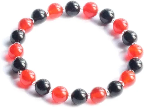 Vista 3 de Pulsera de protección empática de cornalina y turmalina negra, superar el abuso, sobreviviente, apoyo