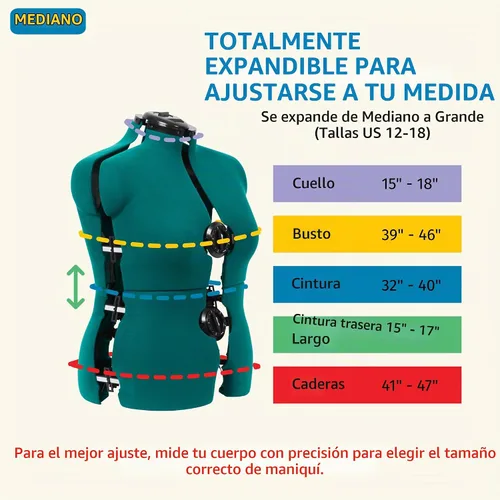 Vista 3 de Maniquí para costura Sew You de Dritz, ajustable, M