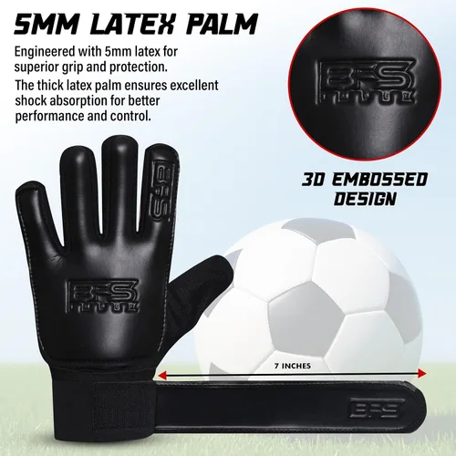 Vista 3 de Guantes de portero de fútbol para niños, guantes de portero de fútbol juvenil para niños, jóvenes y niños con palma de látex antideslizante fuerte