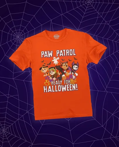 Vista 4 de Camiseta de Paw Patrol Team Marshall Skye Chase Rubble Ready for Halloween para niñas y niños pequeños