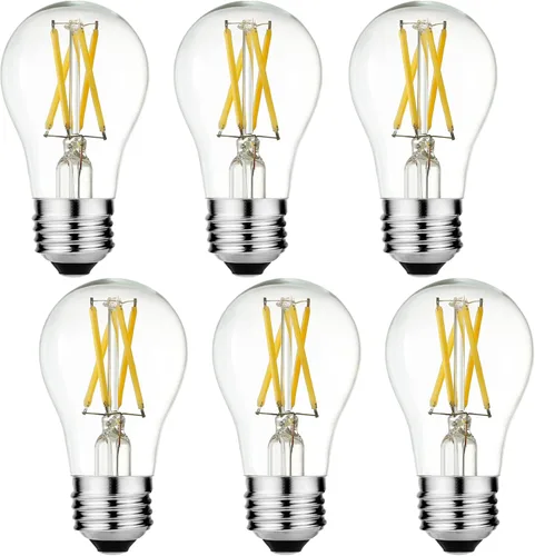 Vista 8 de LiteHistory Bombilla LED E26 equivalente a 6 W, 60 W, no regulable, bombilla LED Edison A15 para ventilador de techo, apliques de pared, nevera