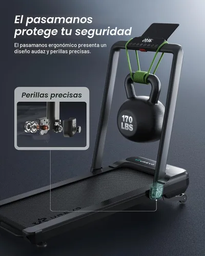 Vista 3 de UREVO Strol 2S Pro - Cinta de correr inteligente con aplicación inteligente con 9% de inclinación automática, caminadora para senderismo y correr