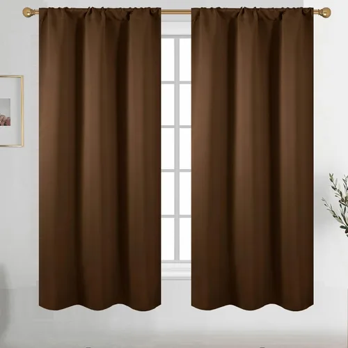 Vista 77 de Diraysid Cortinas opacas beige para dormitorio y sala de estar, cortinas con aislamiento térmico para oscurecer la habitación, 42 x 63 pulgadas, 2