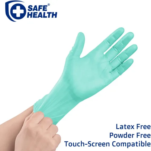 Vista 3 de Safe Health Aloegenii - Guantes desechables de vinilo verde HD, revestimiento de aloe vera, 5.5 mil, caja de 1000, medianos, sin látex, sin polvo