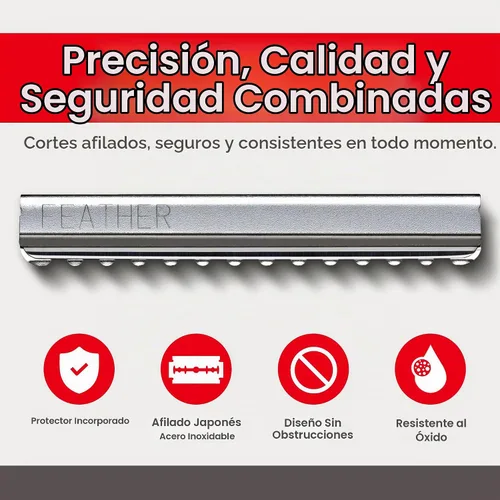 Vista 2 de Feather Cuchillas estándar para maquinilla de afeitar para peinar, paquete