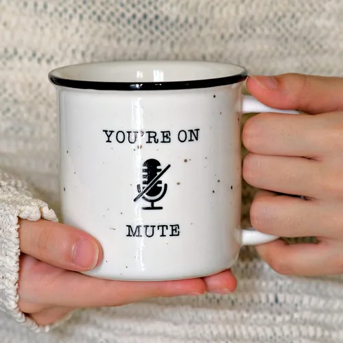 Vista 9 de MAINEVENT Taza de café de cerámica con texto en inglés "You're On Mute", taza de café de 11 onzas, tazas de café de granja, ideas de regalo, taza