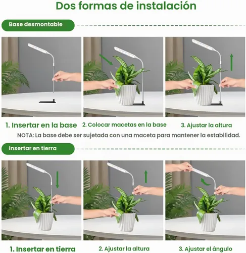 Vista 2 de Wolezek Luces de Crecimiento para Plantas de Interior, Luz de Crecimiento de Plantas de 52 LEDs de Espectro Completo con Base, Lámpara