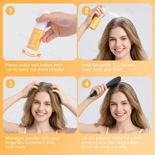 Vista 9 de KYDA Champú seco en polvo SPF 35, 0.71 onzas de tamaño de viaje Mineral Scalp Sunscrren Champú seco para mujeres y hombres, sin aerosol, champú