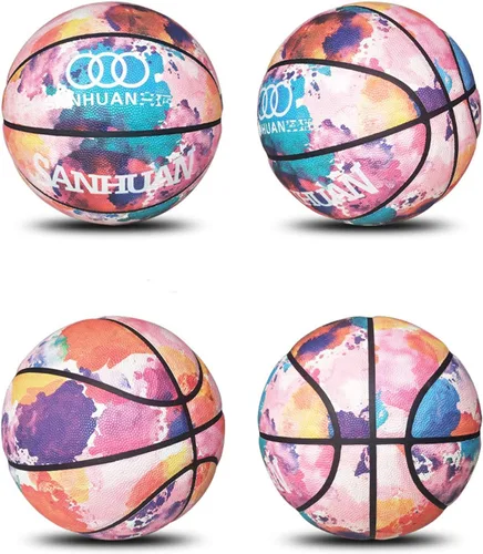 Vista 2 de Balón de baloncesto para hombres/mujeres tamaño 6/7 - Baloncesto universitario de 28.5" con bomba para interior y exterior - Tamaño y peso oficiales