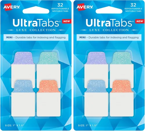 Vista 9 de Avery Mini pestañas Ultra, 1 x 1.5 pulgadas, diseños de brillo pastel, 32 pestañas de página reposicionables (74149)
