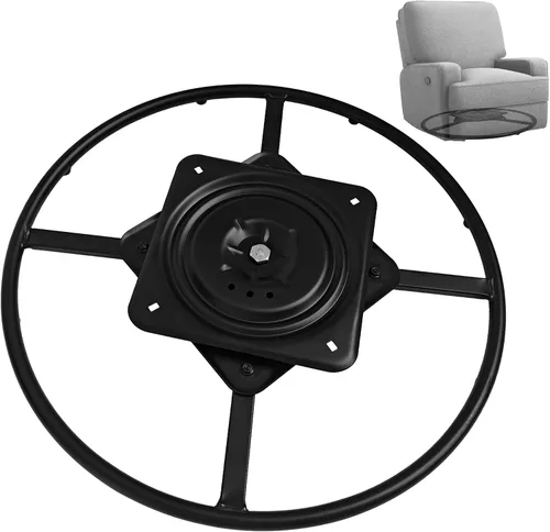 Vista 8 de Repuesto de base de anillo giratorio reclinable de 20 pulgadas con placa, muebles resistentes, sofá, silla, partes inferiores giratorias