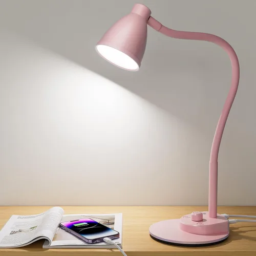 Vista 12 de BOHON. Lámpara de escritorio LED con puerto de carga USB, 3 modos de color, luz de lectura regulable, lámpara de tarea de inducción inteligente