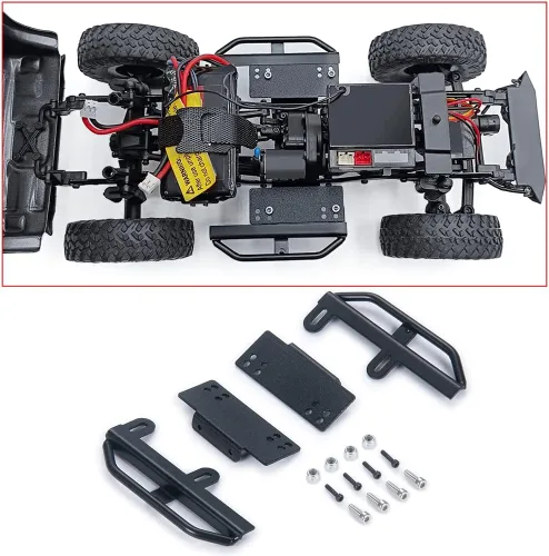 Vista 4 de RCLIONS Metal Pedal Junta lateral Rock Sliders para Axial SCX24 Deadbolt JLU CRC Bronco Gladiator 1/24th RC Crawler Car
