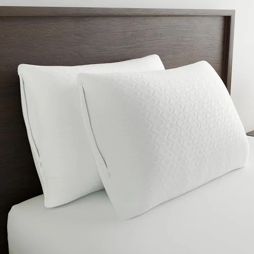 Vista 3 de AllerEase Protector de almohada de defensa contra alergias de partículas de platino, con equilibrio de temperatura, lujoso tejido mullido, lavable a