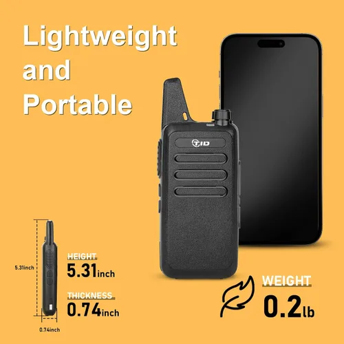 Vista 6 de TID RADIO TD-M8s Walkie Talkies para adultos, radio bidireccional de largo alcance, radios FRS VOX sin licencia, walkie talkies recargables de 2
