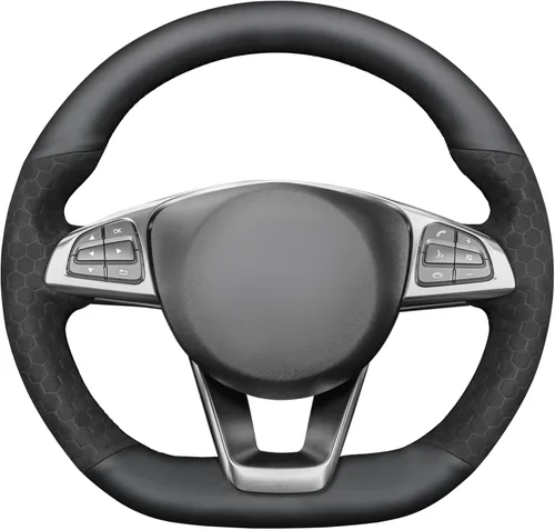 Vista 11 de MEWANT Cubierta del volante para Benz W205 AMG C43 C117 AMG GLA 45 X156 C218 W213 X253 C253 GLC 43 AMG W166 W222 SLC R172 R231