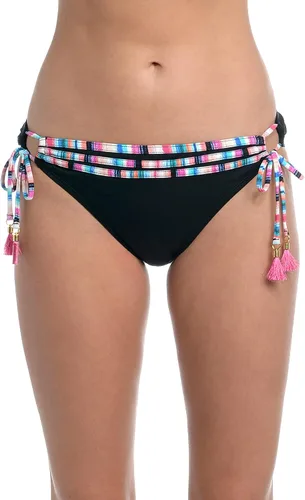 Vista 36 de La Blanca Parte inferior de bikini hipster con lazo lateral para mujer Negro/ Luces de la ciudad
