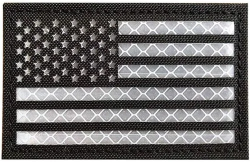 Vista 2 de Parche de bandera estadounidense, parches tácticos de bandera militar, parche emblema de bandera militar estadounidense (reflectante-01)
