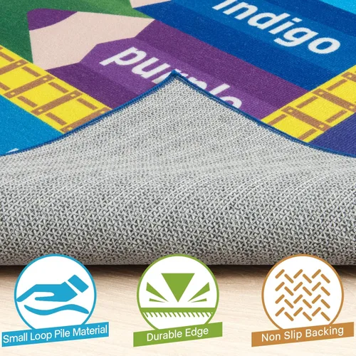 Vista 7 de ST. BRIDGE Alfombra Educativa para Niños para Sala de Juegos 3x5 Pies, Alfombra de Juego Antideslizante con Alfabeto ABC, Números y Animales