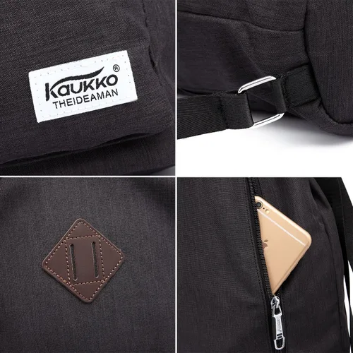 Vista 7 de KAUKKO Mochila deportiva con cordón para gimnasio, yoga, mochila de hombro para hombres y mujeres, L, Mochilas Daypack