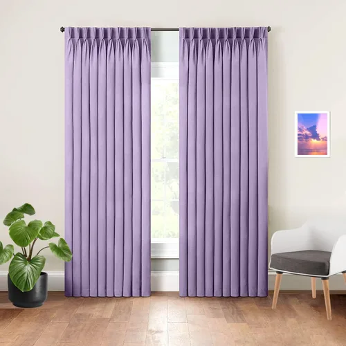 Vista 29 de Bhoomi Collection Cortinas opacas extralargas plisadas con doble pellizco, cortinas para ventana de pasillo de 2 pisos, cortinas atractivas