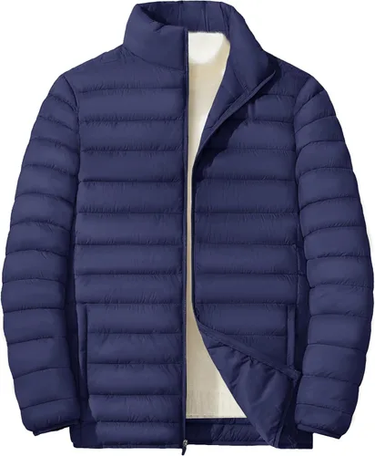 Vista 9 de MAGNIVIT - Chaqueta de plumón para hombre, ligera, abrigada, impermeable, cortavientos, acolchada, con relleno, plegable