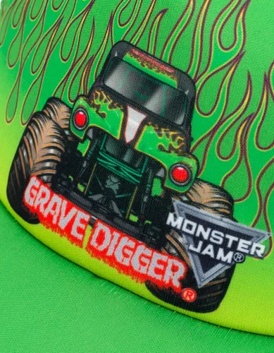 Vista 2 de Monster Jam Gorra de béisbol ajustable Snapback de malla para niños, Grave Digger El Toro Loco Megalodon