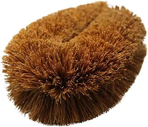 Vista 3 de Paquete de 3 cepillos para verduras Tawashi de fibra de coco natural, diseño japonés, ideal para frutas, verduras y uso doméstico con lazo