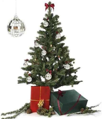 Vista 5 de 12 piezas de bola de espejo de disco plateada para decoración de fiesta, adornos de árbol de Navidad, boda, cumpleaños (3CM)