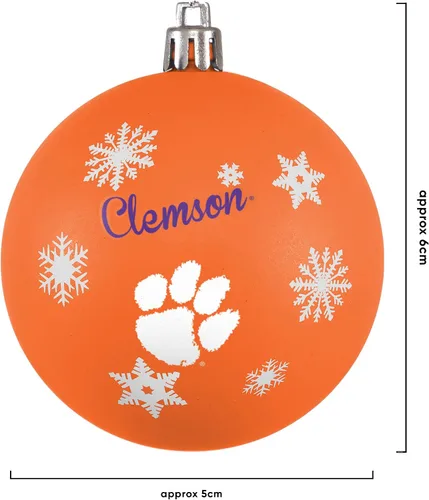 Vista 3 de FOCO NCAA - Juego de 5 adornos inastillables para árbol de Navidad con logotipo del equipo Color del