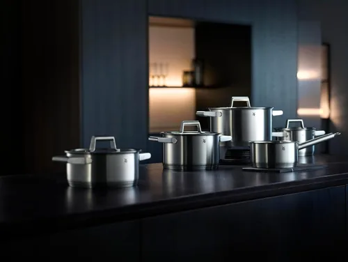 Vista 10 de WMF 732146040 Comfort Line Topfset Induktion Juego de ollas de acero inoxidable mate Cromargan de 4 piezas con tapa de cristal, escala, apilables