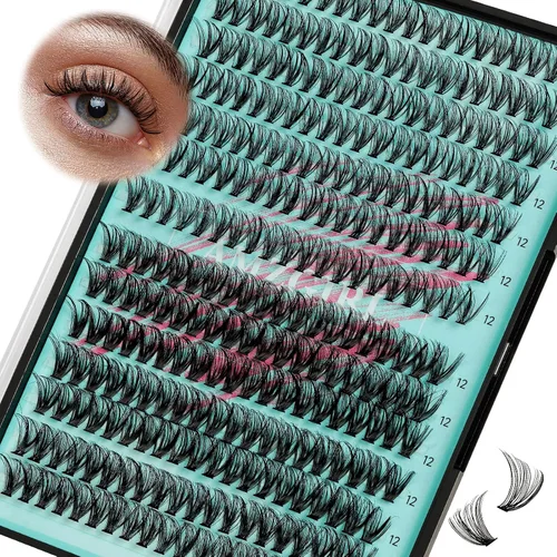 Vista 37 de Kit de Extensión de Pestañas, Kit de Racimos de Pestañas DIY 168Pcs con Pegamento de Unión y Sello Impermeable, Removedor de Pestañas para Kit