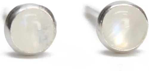 Vista 19 de Pequeños Pendientes de 3mm con Gema para Mujeres y Niñas, Engastados Redondos de Plata de Ley 925