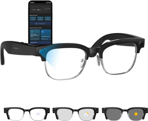 Vista 16 de Lentes inteligentes AI 2026 con cámara, video HD 4K y captura de fotos, gafas de cámara de 8 MP para hombres y mujeres, gafas de grabación