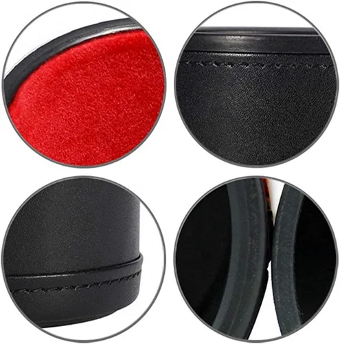 Vista 7 de Juego de dados de póker de 16 mm con esquinas cuadradas y taza de dados de cuero PU negro forrada de terciopelo suave - Caja de regalo