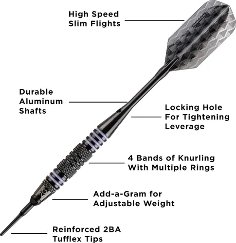 Vista 6 de Viper by GLD Products Bobcat Adjustable Weight Soft Tip Darts with Storage/Travel Case