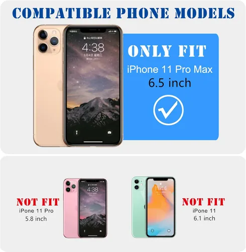 Vista 2 de Funda compatible con iPhone 11 Pro Max de 6.5 pulgadas con Magsafe, funda magnética de corazón chapado con purpurina para mujeres y niñas