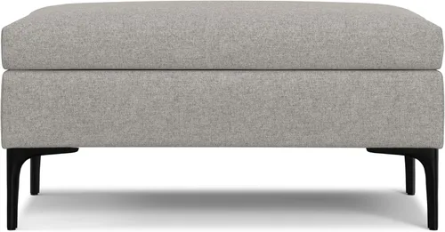 Vista 6 de SIMPLIHOME Rebecca - Mesa de centro rectangular de almacenamiento, otomana rectangular de 36 pulgadas de ancho con aspecto de lino tapizada