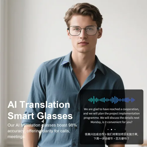 Vista 5 de Lentes inteligentes AI para mujeres y hombres, lentes fotocrómicas, traducción en tiempo real a través de la aplicación, compatibles con más de 160