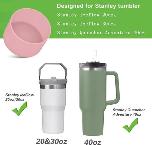 Vista 3 de 2 fundas de silicona para botas de ajuste perfecto para vaso Stanley de 40 onzas con asa y botella de agua Iceflow de 20 30 onzas, accesorios