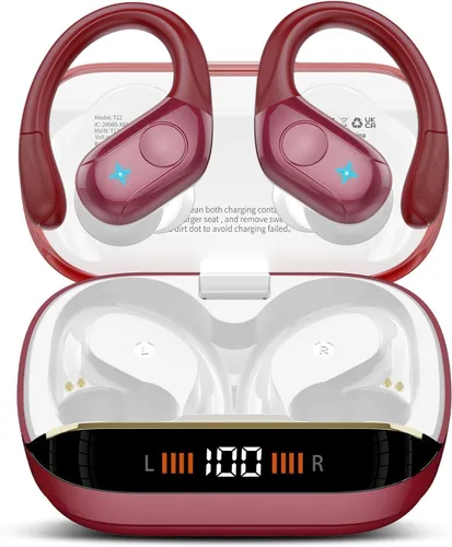 Vista 13 de Qecnato 75H Earbuds Bluetooth 5.4 Auriculares estéreo deportivos Azul