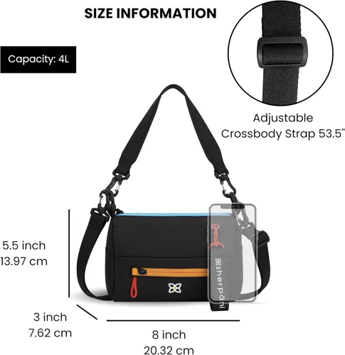 Vista 106 de Sherpani Skye - Bolso cruzado pequeño, de nailon, ligero, para mujer, con protección RFID