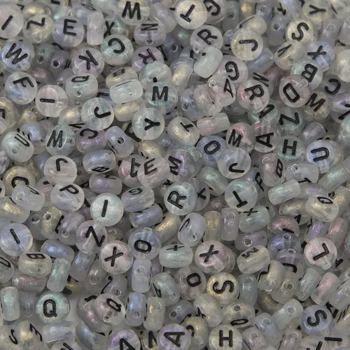 Vista 8 de 1000 cuentas acrílicas de letras del alfabeto de 0.157 x 0.274 pulgadas, cuentas redondas de letras acrílicas de la A a la Z, para hacer joyas