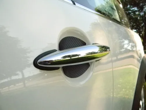 Vista 2 de Protector de fibra de carbono para manija de puerta de coche, para Fiat 500 (2 unidades)