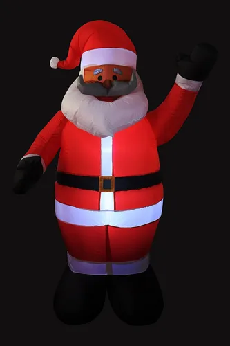 Vista 8 de Santa Claus inflable de Navidad de 6 pies - Papá Noel inflable negro para decoración de jardín, inflables navideños