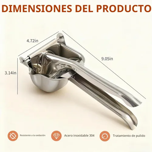 Vista 7 de Exprimidor de limón de acero inoxidable 304 resistente, exprimidor manual de cítricos, extractor de jugo, prensador de frutas para naranja, lima
