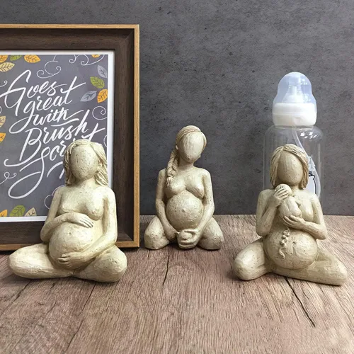 Vista 4 de Estatua de la gran madre, figura de mujer que da a luz, escultura de resina para mujeres embarazadas para decoración de mesa, regalo significativo