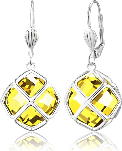 Vista 11 de Pendientes colgantes de cristal austriaco de 14MM para mujer, joyería chapada en oro de 14 quilates Apr-Diamante-Chapado en Oro de 14 K