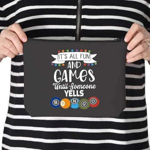 Vista 7 de TSOTMO Divertido regalo de jugador It's All Fun And Games Until Someone Grits Lucky Bag para mujeres amantes de los juegos, Beige, Blk-gritos Bingo
