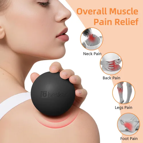 Vista 5 de Pelotas de lacrosse para masaje para liberación miofascial, terapia de puntos de activación y terapia de yoga, pelota de masaje para los pies